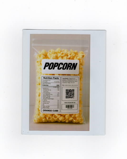 Orange Cube Sweet Popcorn